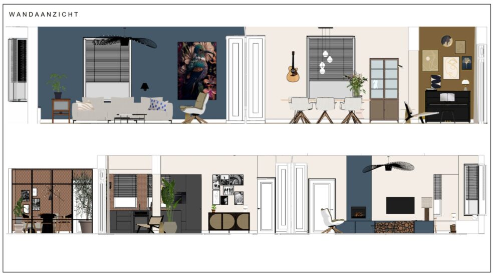 Wandaanzicht Siegrid en Chris - Viavief Interieuradvies